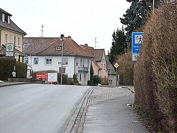 Das Schild, das 50 Meter vor dem Übergang auf den Verkehrshelfer hinweist, wird teilweise durch eine Hecke verdeckt. Fotos: Rainer Lutz