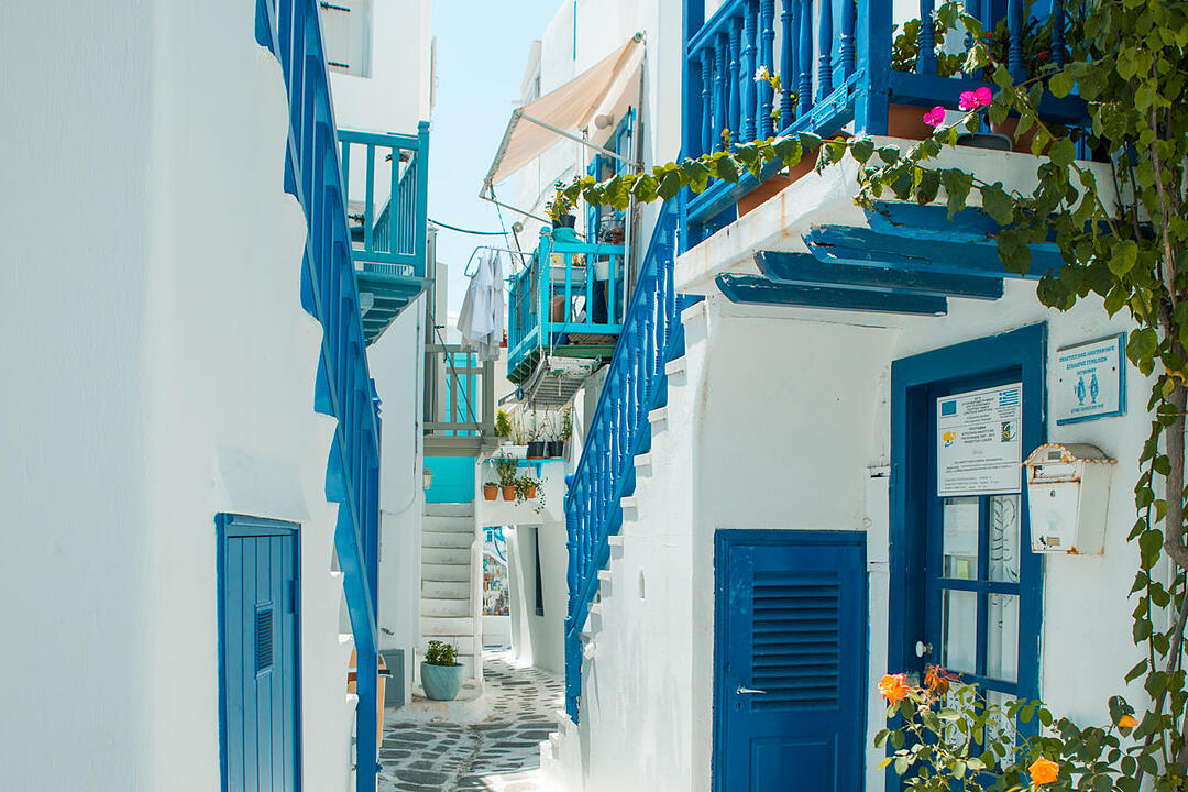 Urlaub in Griechenland - Enge Gassen auf Mykonos