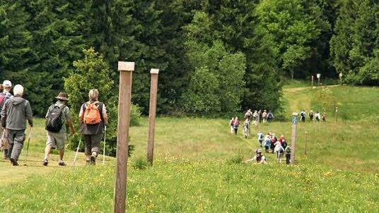 Jede Menge Wanderer waren am Sonntag rund um den Feuerberg bei Langenleiten unterwegs. Fotos: Werner Vogel