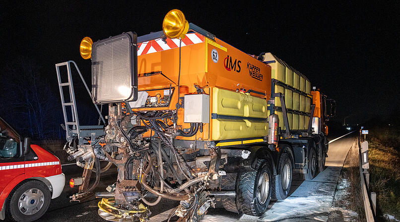 Streufahrzeug-Unfall auf A73 im Kreis Bamberg