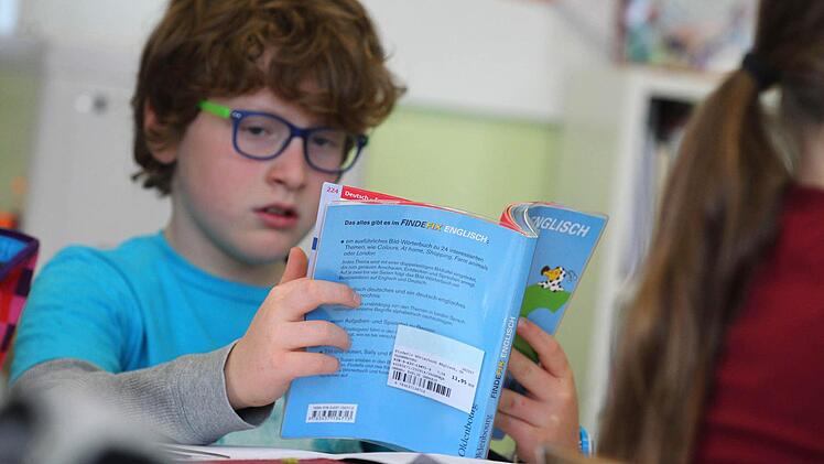 Ein Schüler einer 4. Klasse in Bayern liest in einem Englischbuch. Foto: Karl-Josef Hildenbrand/dpa