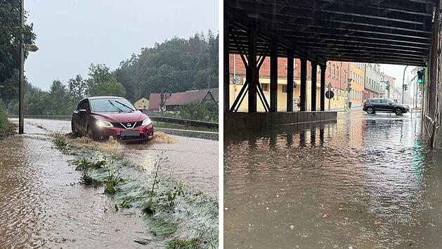 Unwetter ziehen &uuml;ber Franken: Unf&auml;lle und &Uuml;berschwemmungen am Samstag