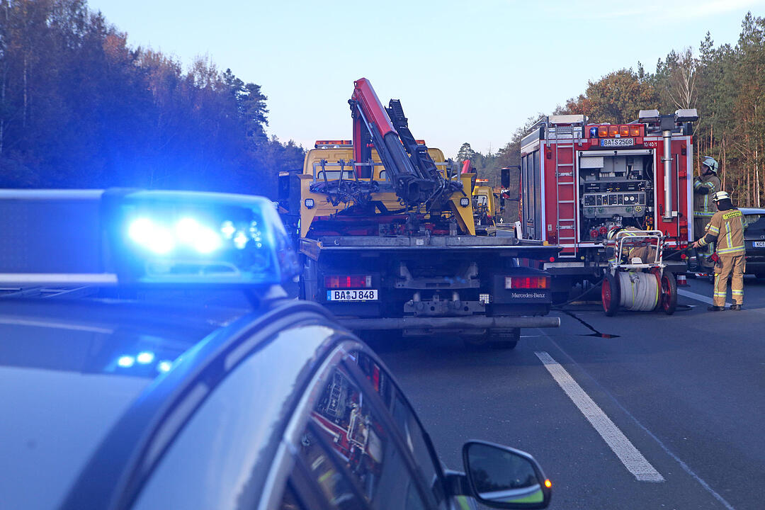 A73 bei Bamberg: Karambolage verursacht Riesenstau