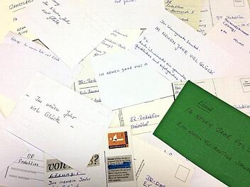 28 Postkarten mit dem Lösungssatz sind bei uns eingegangen. Foto: Alexander Müller