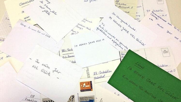 28 Postkarten mit dem Lösungssatz sind bei uns eingegangen. Foto: Alexander Müller