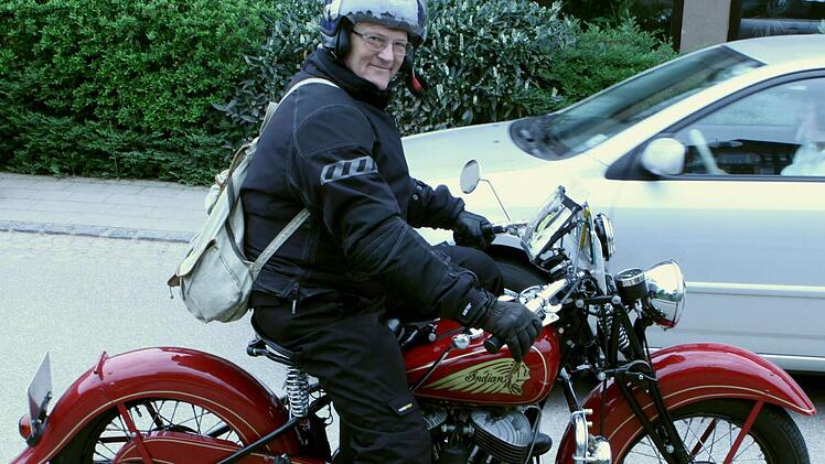 Eine 500 ccm starke Indian SCout mit 15 PS, eines der zahlreichen Zweiräder