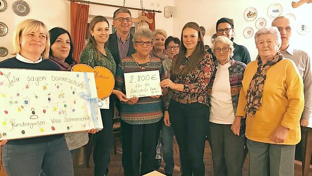 F&uuml;r jeden der sieben Kinderg&auml;rten im Gemeindegebiet gab es 400 Euro. Foto: privat
