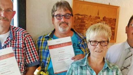 Rainer König, Christian Westphal, Carol Gregor und Bürgermeister Jürgen Wittmannn (von links)  Foto: Weidner