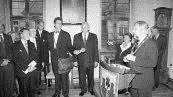 Empfang für den Bundespräsidenten im Trausaal des Rathauses Foto: Archiv Saale-Zeitung/Edgar Bartl