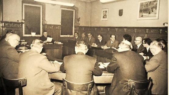 Die letzte Stadtratssitzung im historischen Rathaussaal fand am 23. Januar 1969 statt.  Repros: Dieter Seyfarth