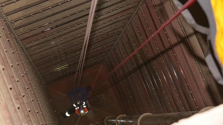 Feuerwehr-Übung in der Jörgenmühle in Brünn. Foto: Björn Hein