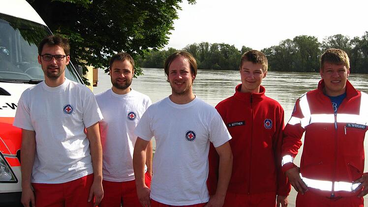 Die Einsatzkräfte der Wasserwacht Hammelburg (v. l.): Sebastian Schlereth, Florian Bremer, Markus Merz, Micha Büttner und Sven Weigand.