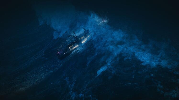 Eine Riesenwelle trifft auf ein Expeditions-Kreuzfahrtschiff. Doch was passiert in so einem Fall mit den Menschen an Board?