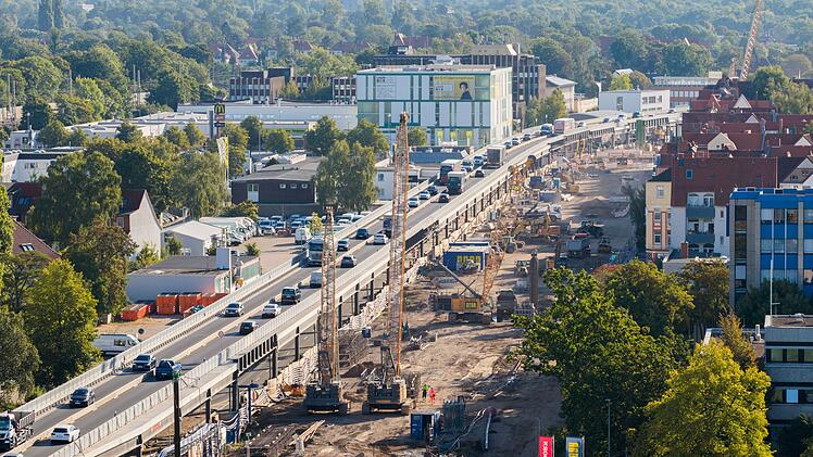 Baustelle S&uuml;dschnellweg Hannover