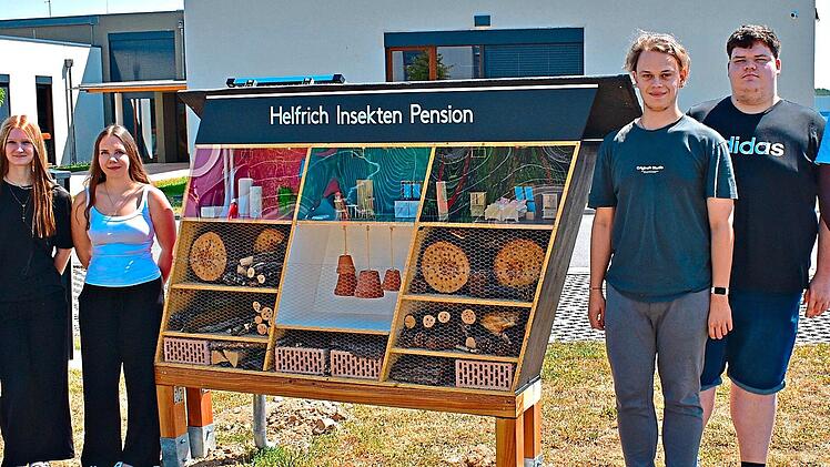 Auszubildende von Helfrich Ingenieure haben eine besondere Insektenpension gebaut: mit Photovoltaikanlage und Regenwassernutzung.Katharina B&uuml;ttner