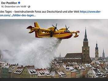 Schneeflugzeug in Bamberg: Satire-Seite Postillon mit witzigem Bild des Tages