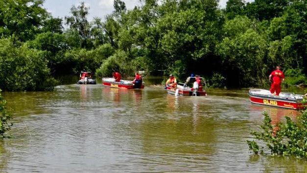 Patrouillenfahrt beim Hochwassereinsatz auf der Elbe in Schönebeck/Sachsen-Anhalt. Foto: privat