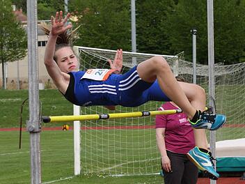 Sophia Konopka (TSV Bad Kissingen) gewann den Vierkampf der W13 und gehört mit ihren 1822 Punkten zu den besten Mehrkämpferinnen in Bayern. Fotos: Reinhold Nürnberger (3)