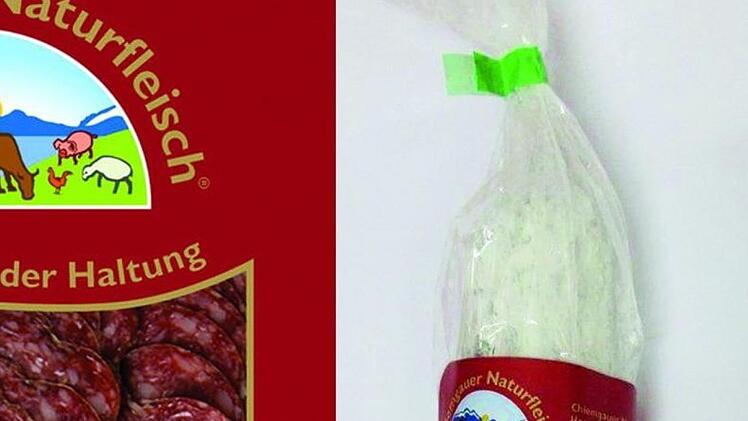 Rindersalami, geschnitten & Edelsalami, kleine Stange. Diese Produkte werden aktuell zur&uuml;ckgerufen. Foto: Chiemgauer Naturfleisch GmbH/obs