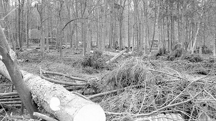 Sturmschäden am Klaushof. Fotos: Archiv Saale-Zeitung