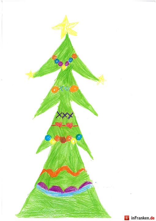 Selbstgemalte Weihnachtsbilder von Kindern aus Franken 2016