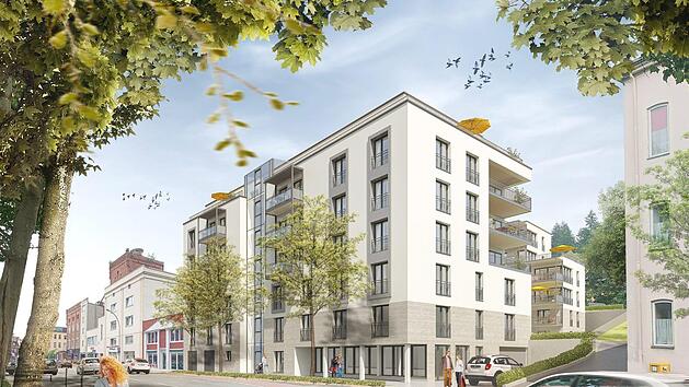 So wird die geplante Bebauung aussehen. Visualisierung: Jöna