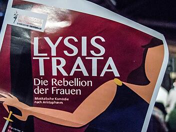 Happy End unter freiem Himmel: mit einer Musical-Version der Antiken Komödie "Lysistrata" gastierte der Fränkische Theatersommer in der Domäne Oeslau.Foto: Jochen Berger