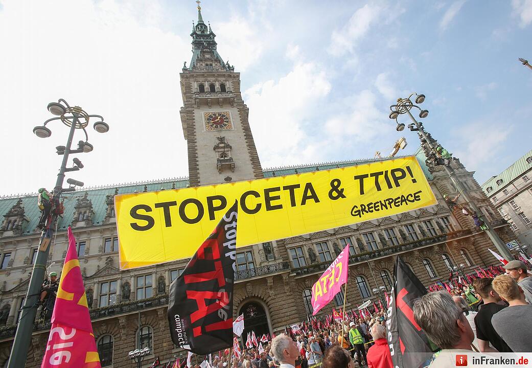 Demonstration gegen die Handelsabkommen