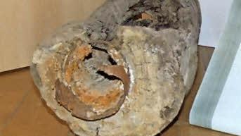 Teil einer historischen Wasserleitung. Foto: Schreiber
