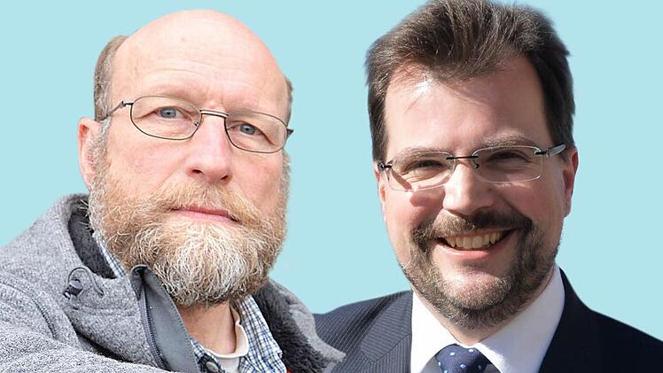 Peter Gack (GAL) gegen Christian Lange (CSU): Die Entscheidung ist für den Hochschullehrer Lange gefallen.  Foto: Archiv/Montage M.Beetz