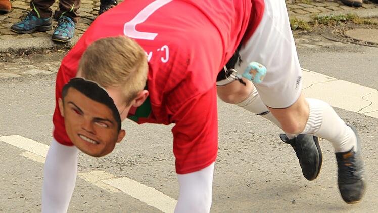 "Ronaldo" probt seinen nächsten Torjubel.Markus Drossel