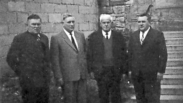 Die Delegation 1969 in Lautertal (v. l.): Hans Gebhardt, Hans Walch, Johann Meyer und Heinrich Hofmann