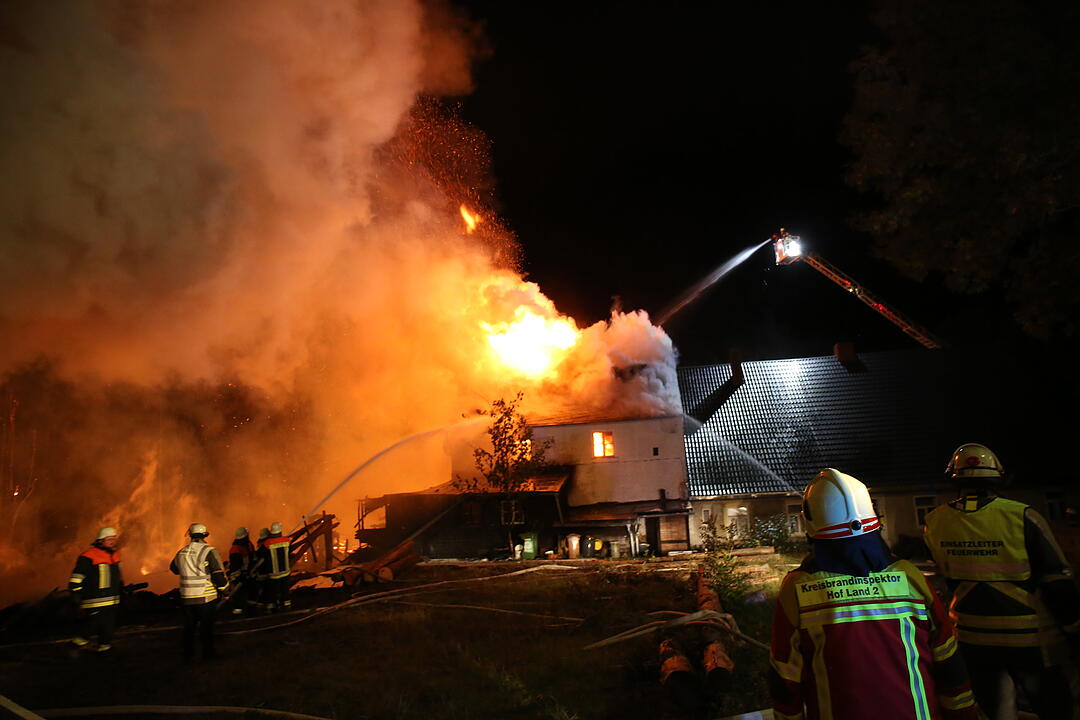 Sägewerk in Rehau in Flammen