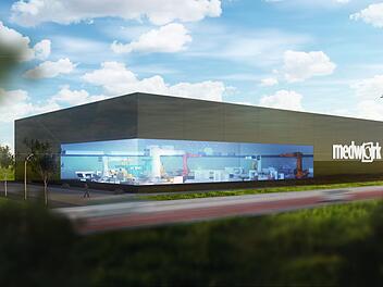 So soll das neue Produktionswerk von Medwork schon im September aussehen.  Illustration: Architekturbüro Wiesneth