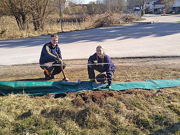 Schwabach: Neuer Zaun in Wolkersdorf errichtet - zum Schutz für wandernde Amphibien