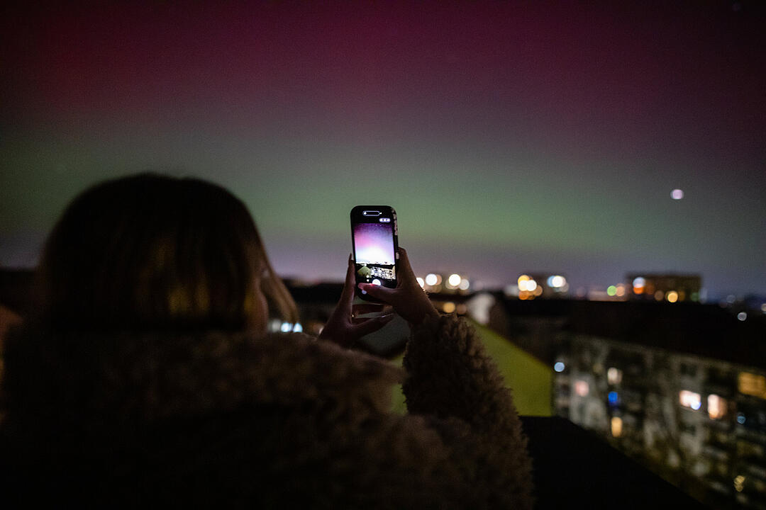 Polarlichter &uuml;ber F&uuml;rth: Rot-Gr&uuml;nes-Spektakel am Nachthimmel