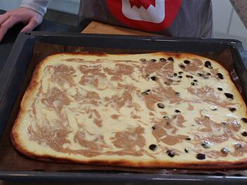 Traditioneller Käsekuchen vom Blech
