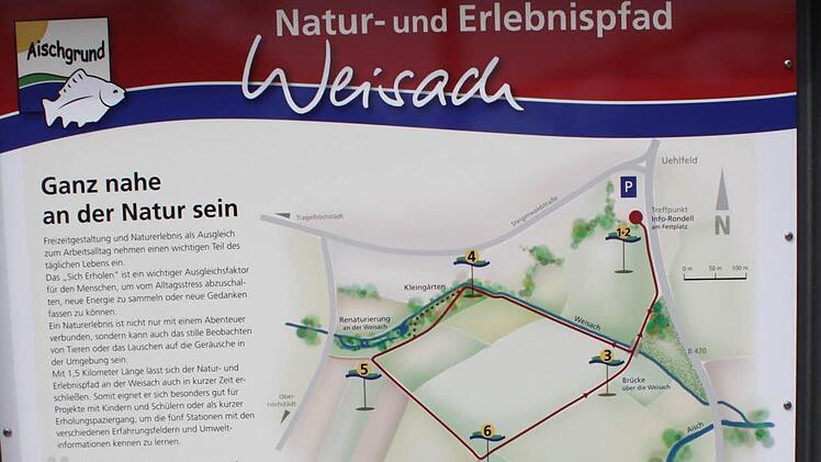 Tafeln informieren die Besucher über die Besonderheiten am Wegesrand.
