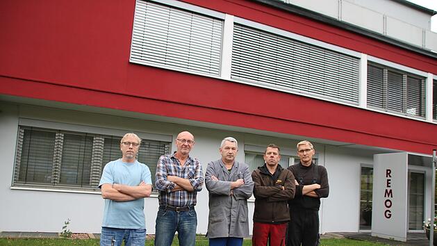Arthur Zimmermann, Bernhard Bocklet Rainer Wachtel, Frank D&uuml;mling und Georg Wilm haben nichts mehr zu verlieren. Sie sind f&uuml;nf der 64 verbliebenen Arbeiter bei Remog. Sp&auml;testens am 1. Februar sind ihre Arbeitspl&auml;tze weg. Thomas Malz