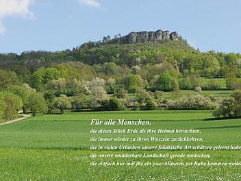 Hier ein Beispiel der Kombinationen von Bild und meditativem Texten. Fotos: Promedia