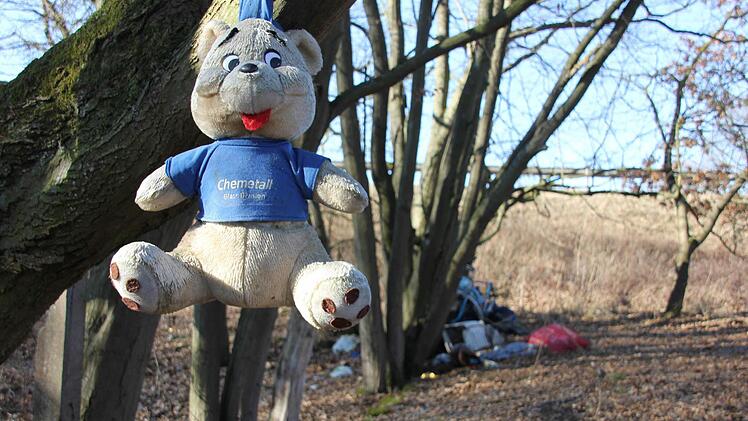 Dieser Teddy "wacht" über das Lager...