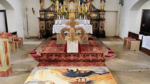 Das K&ouml;rnerbild in der Ludwager Kirche Foto: Joseph Beck