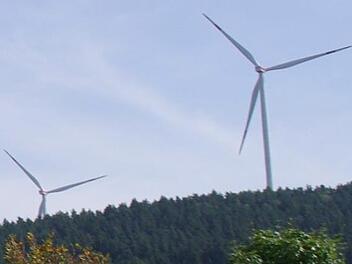Die Windräder bei Hain drehen sich weiter. Erst nach einem Ortstermin soll über die Petition gegen das Projekt entschieden werden. Foto: Archiv/Marco  Meißner