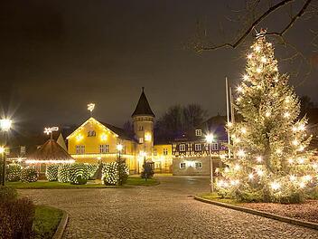 Die Rödentaler Domäne erstrahlt in der Adventszeit im festlichen Lichterglanz.Foto: Albert Höchstädter