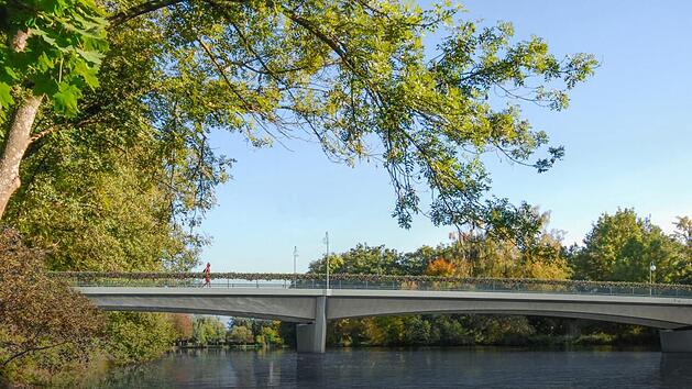 So sollte der Neubau der Buger Brücke aussehen.  Visualisierung:Stadt Bamberg