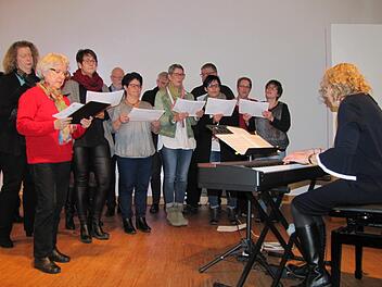 Das ist auch ehrenamtliches Engagement. Dekanatskirchenmusikerin Gabriele Hirsch und der Projektchor des Seelsorgebereichs Coburg Stadt und Land begleiteten den Neujahrsempfang musikalisch. Foto: Martin Koch