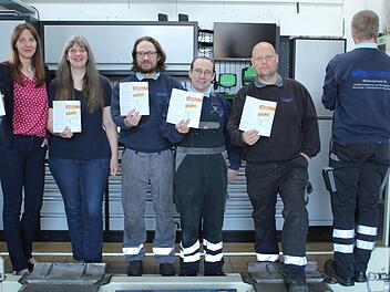 So sieht eine über 80-prozentige Quote bei Organspendern aus: Kirsten Lausch, Julia Spath, Alexander Nowak, Sergej Krompitsch, Michael Jaud und Alexander Klose (von links). Foto: Markus Häggberg