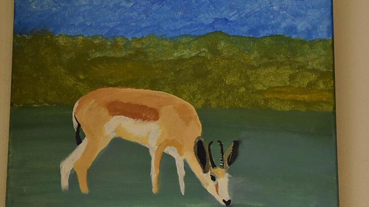 Diesen Springbock hat Julia Zimmermann aus Römershofen als Elfjährige gemalt.