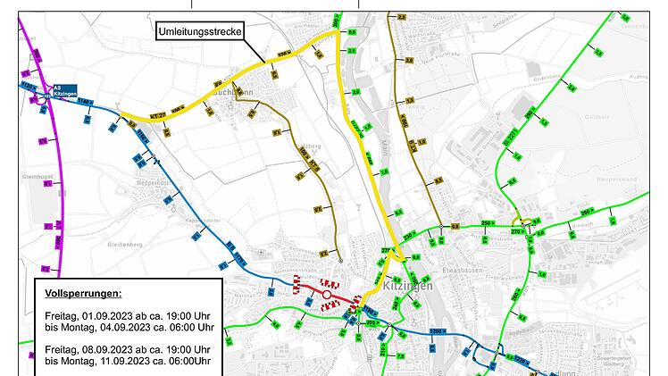 Kitzingen: Ortsdurchfahrt ab heute voll gesperrt - Bauarbeiten auf rund 600 Metern