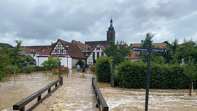 Haßberge: Unwetter verwüstet den Landkreis - Ebern und Knetzgau überschwemmt
